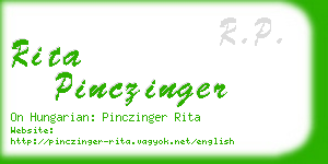 rita pinczinger business card